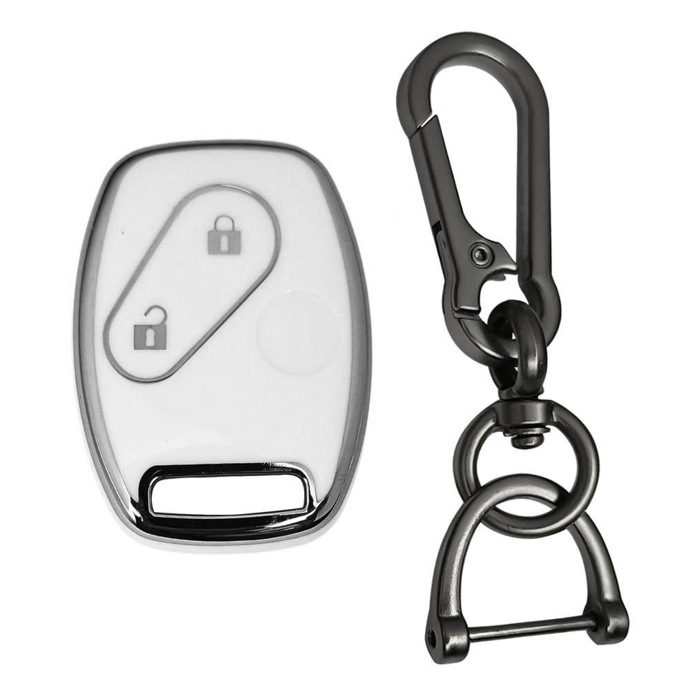 Honda Silver Line TPU Key Cover with Keychain