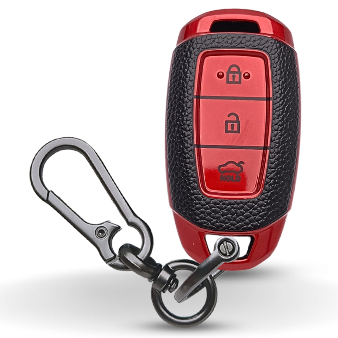 Hyundai TPU Leather Key Cover with Keychain (Type 1)