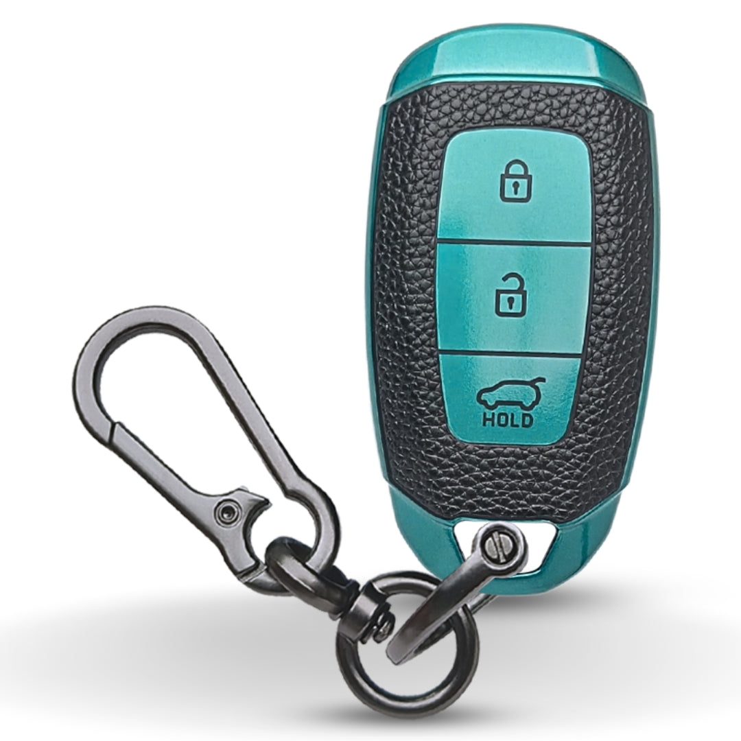Hyundai TPU Leather Key Cover with Keychain (Type 1)