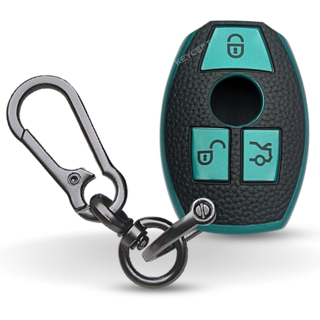 Mercedes Benz TPU Leather Key Cover with Keychain. (Type 1)