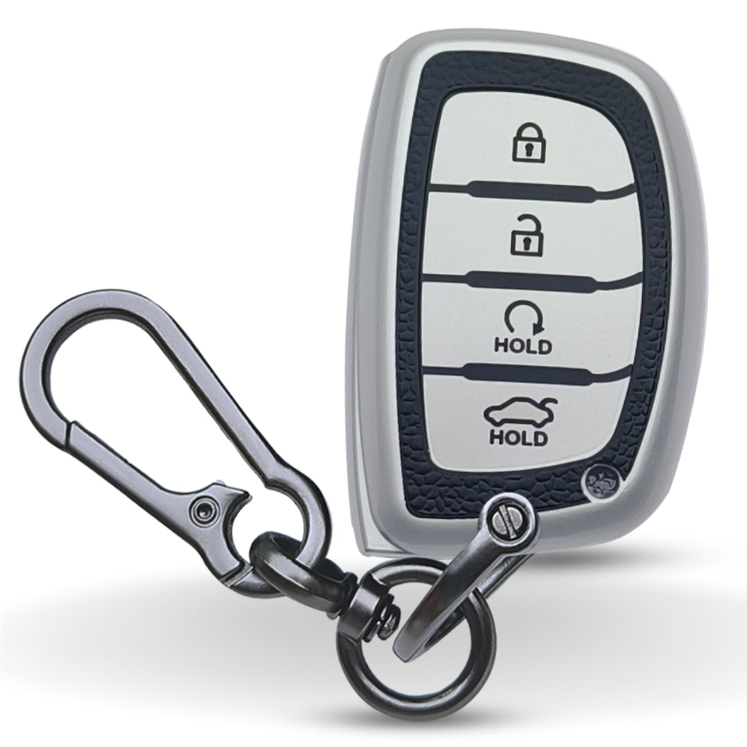 Hyundai TPU Leather Key Cover with Keychain (Type 1)