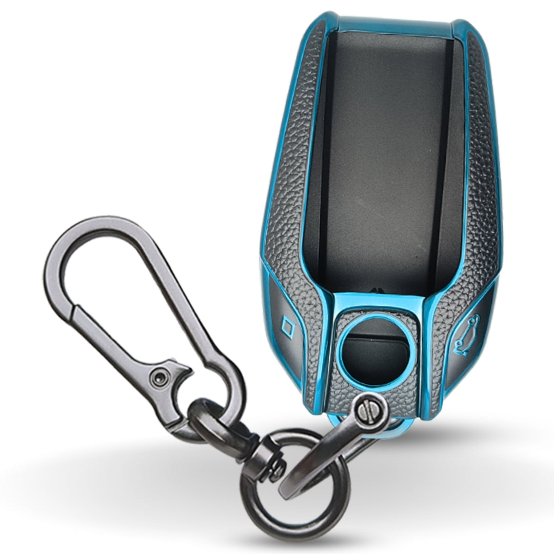 BMW TPU Leather Key Cover With Keychain. (Type 1)