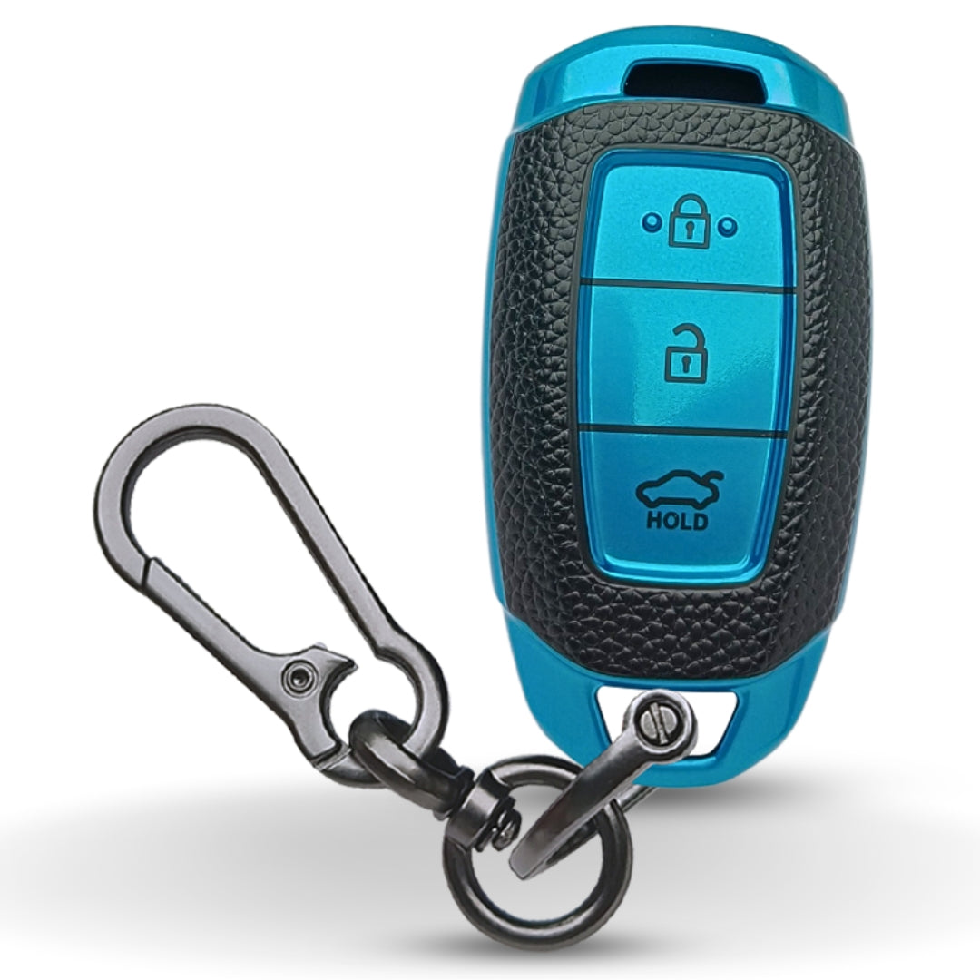 Hyundai TPU Leather Key Cover with Keychain (Type 1)