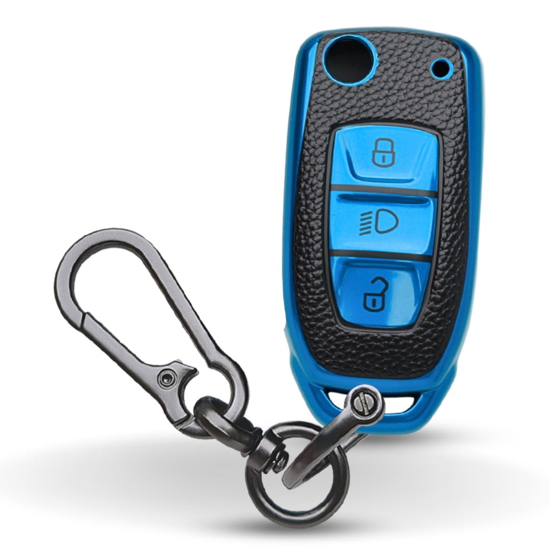 Tata TPU Leather Key Cover with Keychain (Type 1)