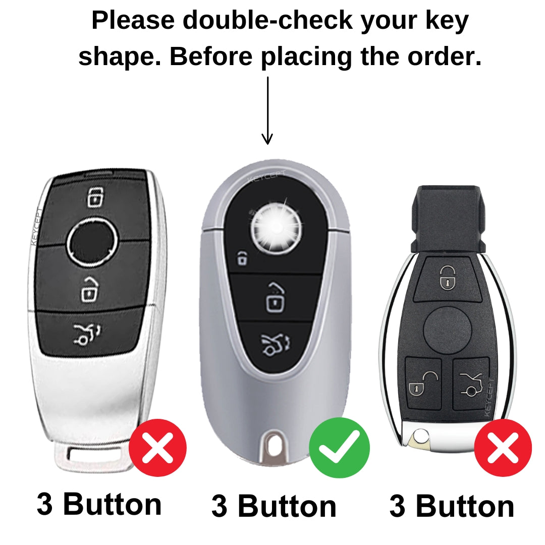 Mercedes Silicone Key Cover with Keychain (Type K2)