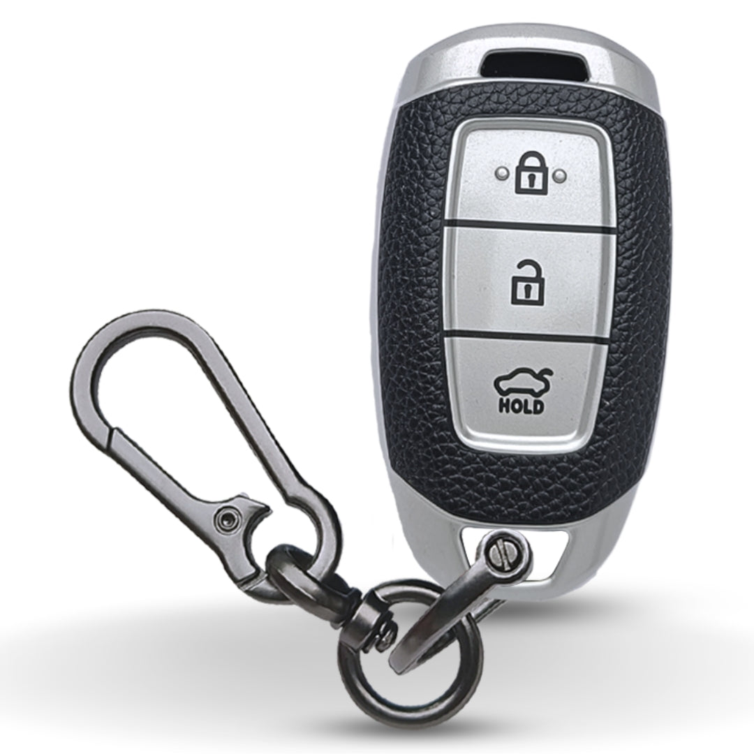 Hyundai TPU Leather Key Cover with Keychain (Type 1)