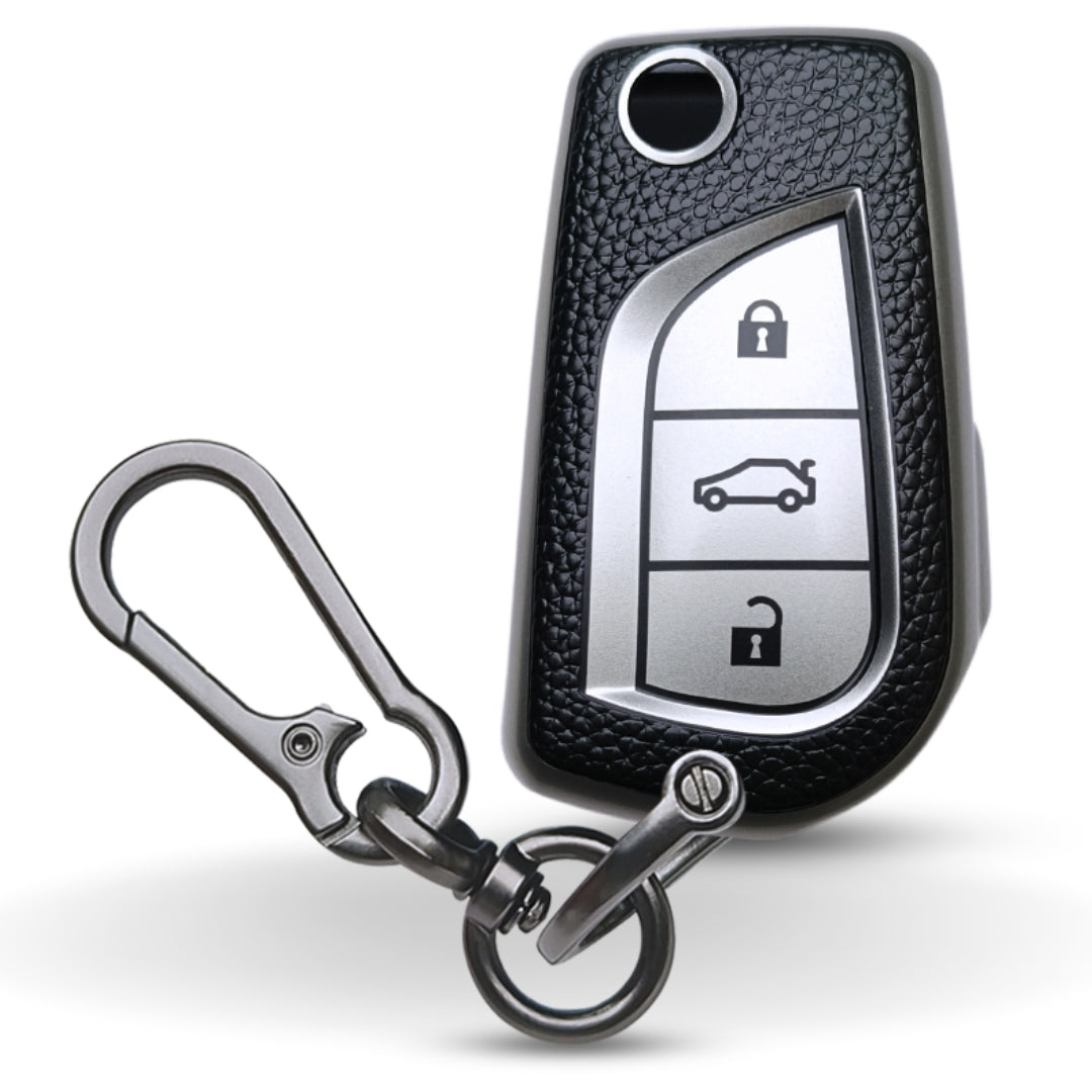 Toyota TPU Leather Key Cover with Keychain (Type 1)