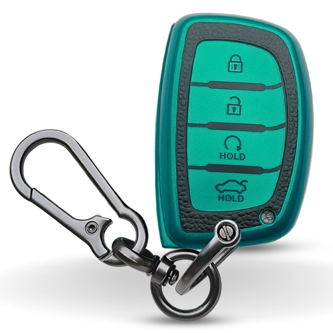 Hyundai TPU Leather Key Cover with Keychain (Type 1)