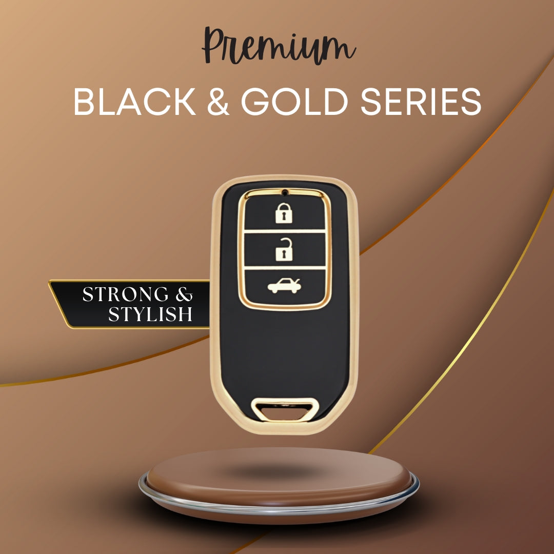 Honda Gold Line TPU Key Cover with Keychain