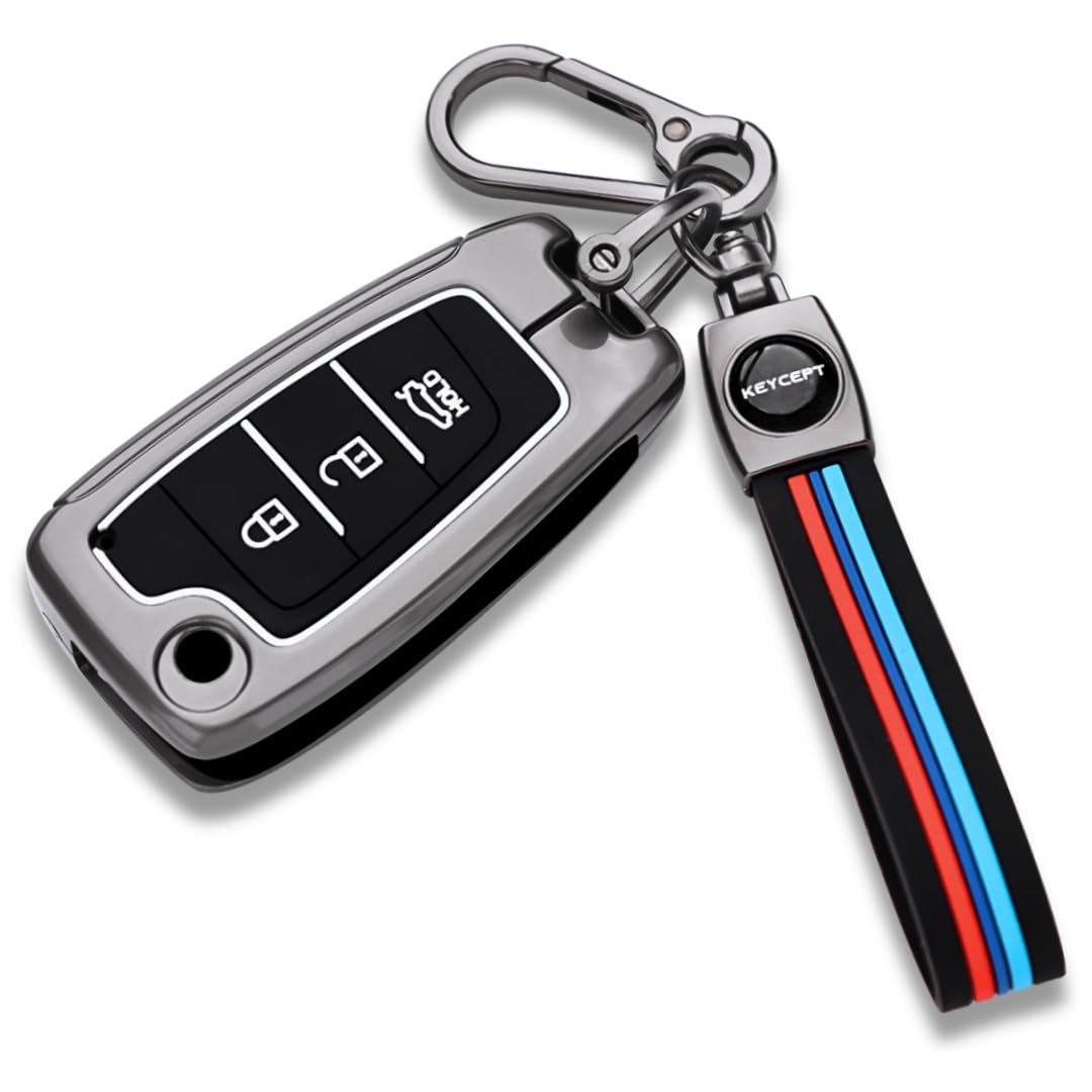 Hyundai Metal Key Cover with Keychain (Type M2).