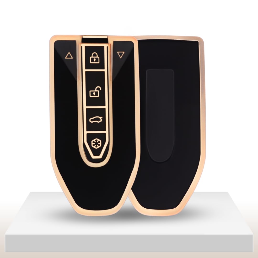 Keycept Gold Line TPU Key Cover Compatible with Mahindra XUV | BE6 XEV 9 - 4 Button Smart Key.