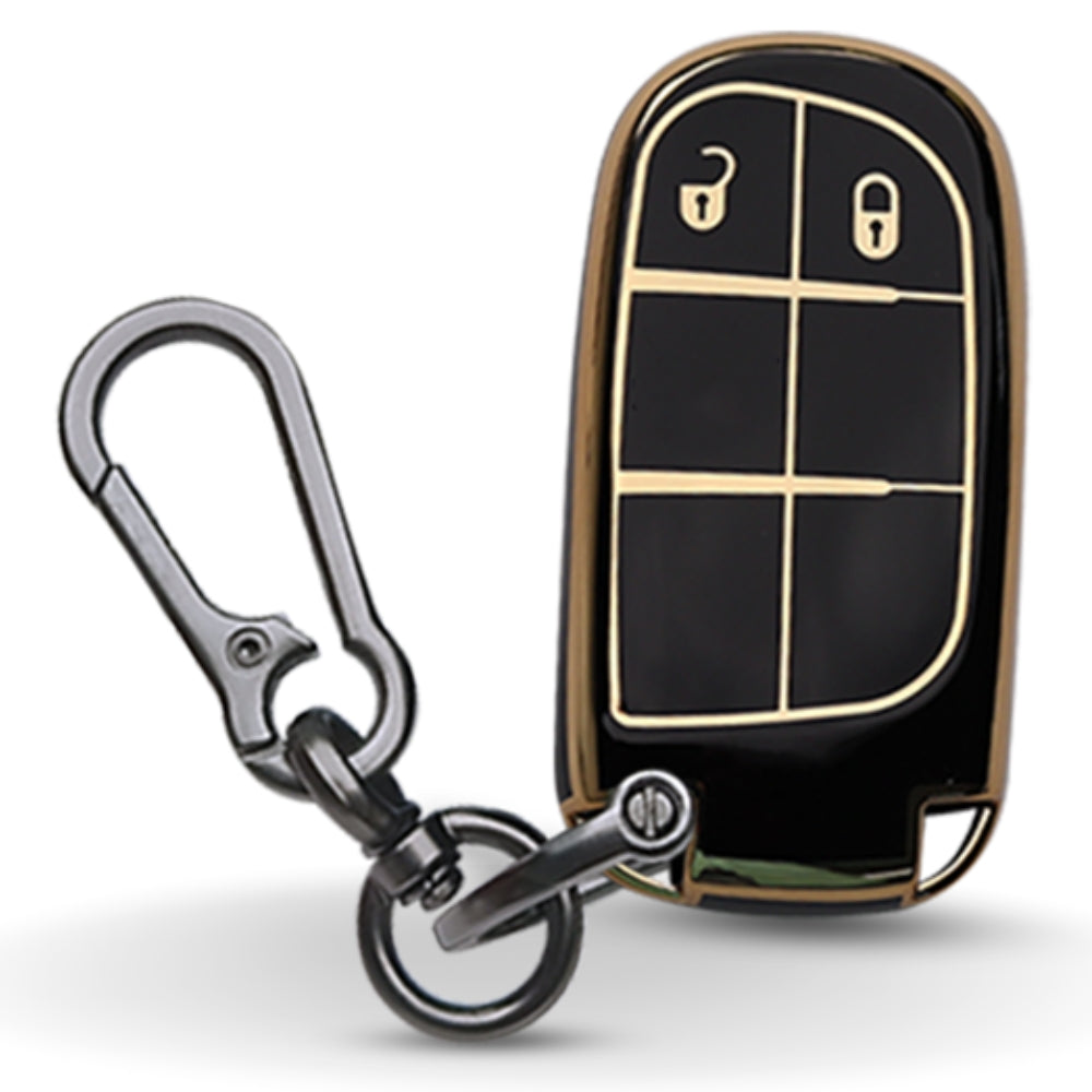 Jeep Gold Line TPU Key Cover with Keychain (Type 1)