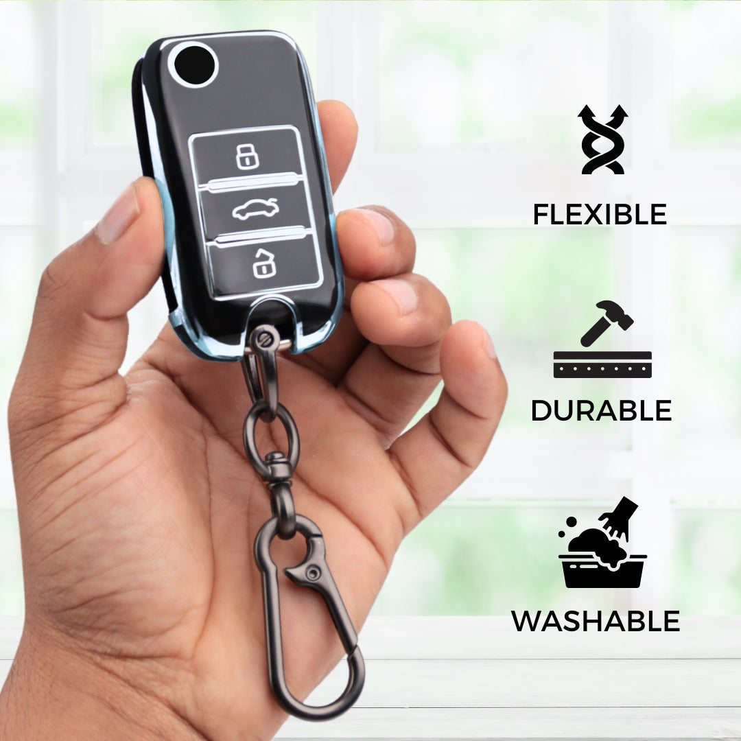 MG Silver Line TPU Key Cover with Keychain