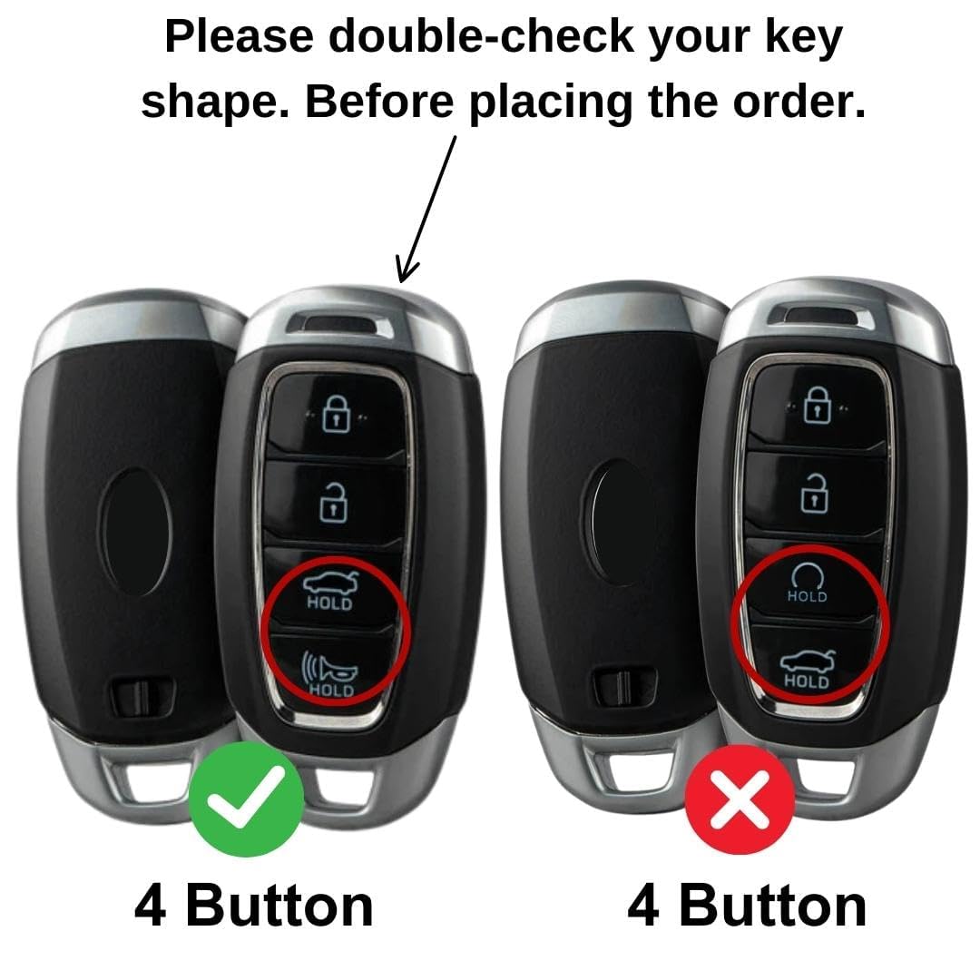 Hyundai TPU (Artificial) Leather Key Cover and Keychain. (Type 6)