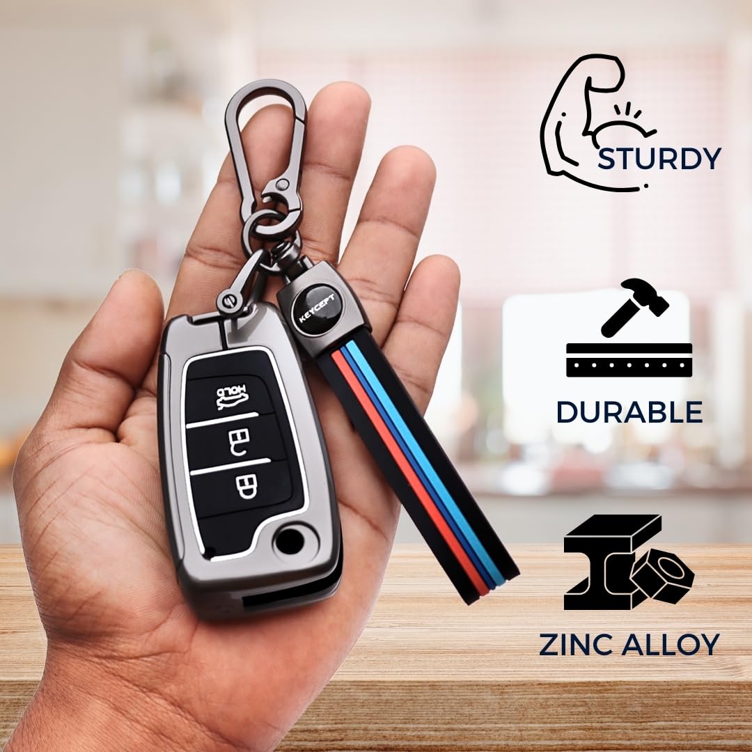 Hyundai Metal Key Cover with Keychain (Type M2).
