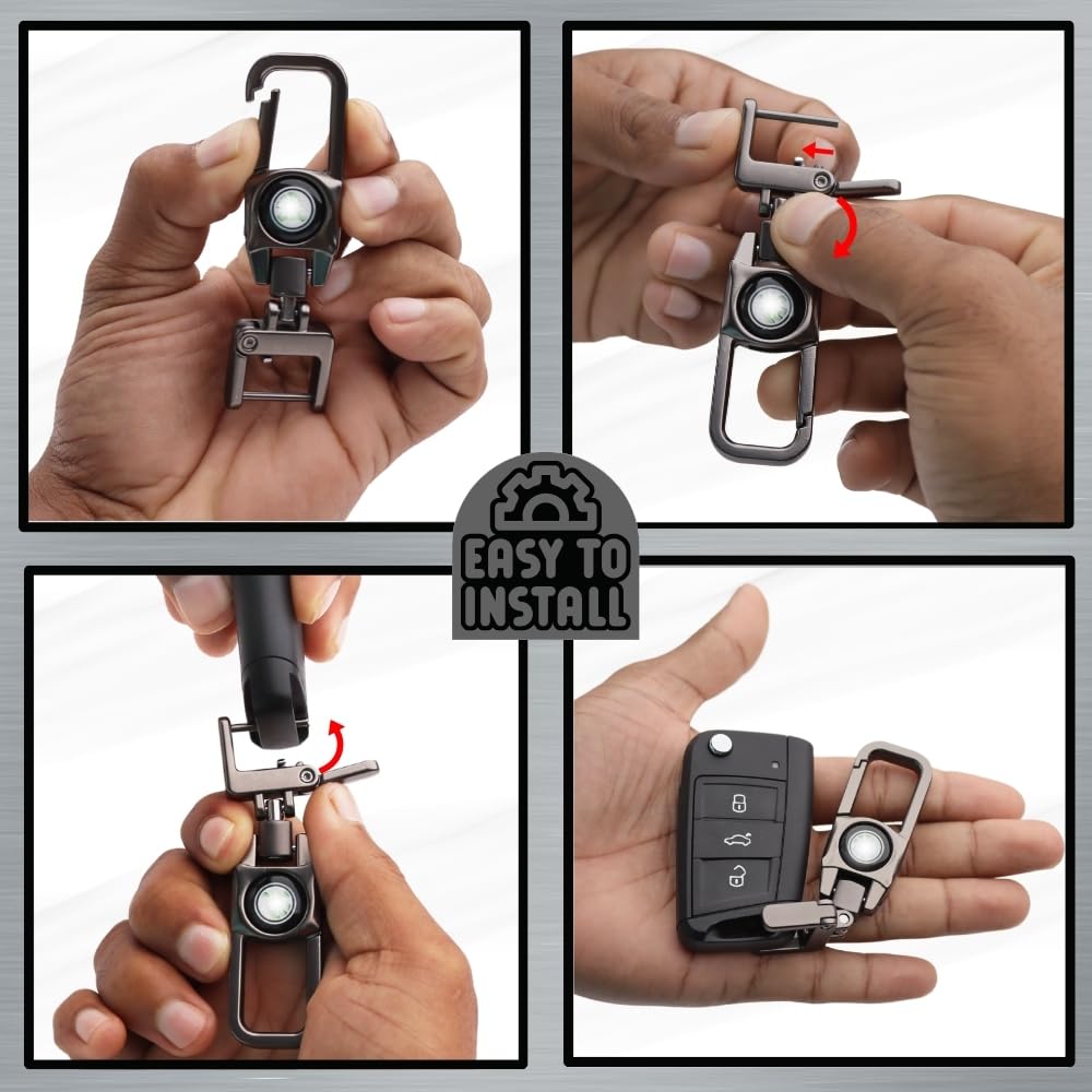 Keycept Tristar Silicone Car Key Cover for Skoda Kushaq, Octavia, Kodiaq, Superb, Slavia, Passat, Virtus, T Roc 3 Button Flip Key with Keychain (Type K8)