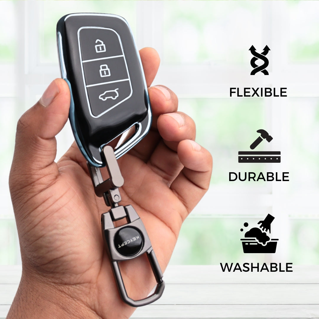 MG Silver Line TPU Key Cover with Keychain