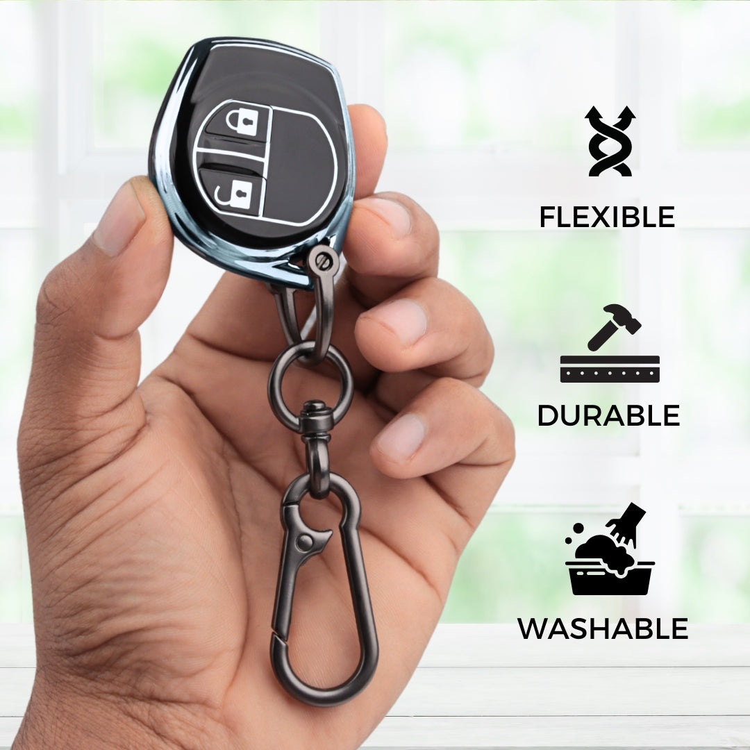 Suzuki Silver Line TPU Key Cover with Keychain