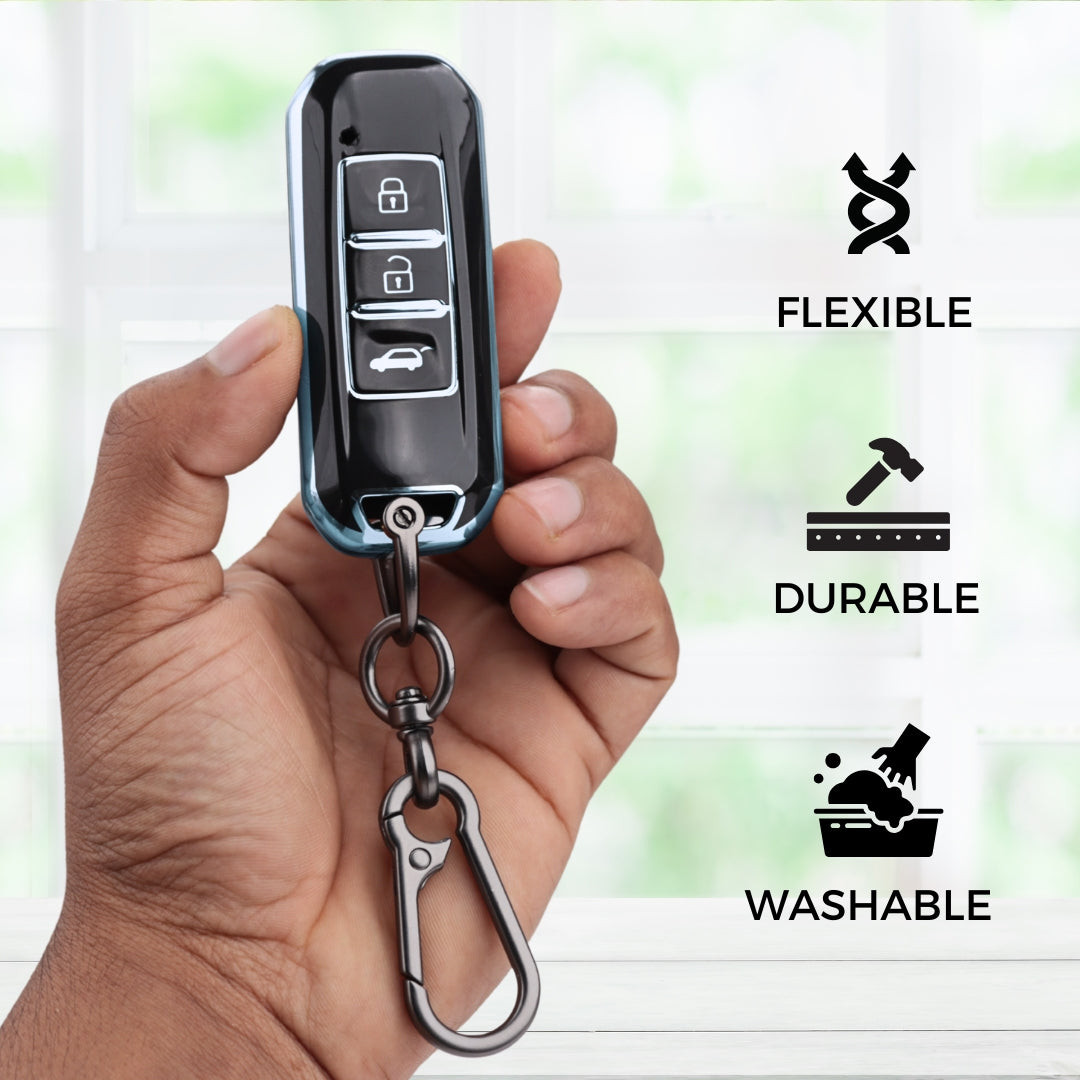 MG Silver Line TPU Key Cover with Keychain