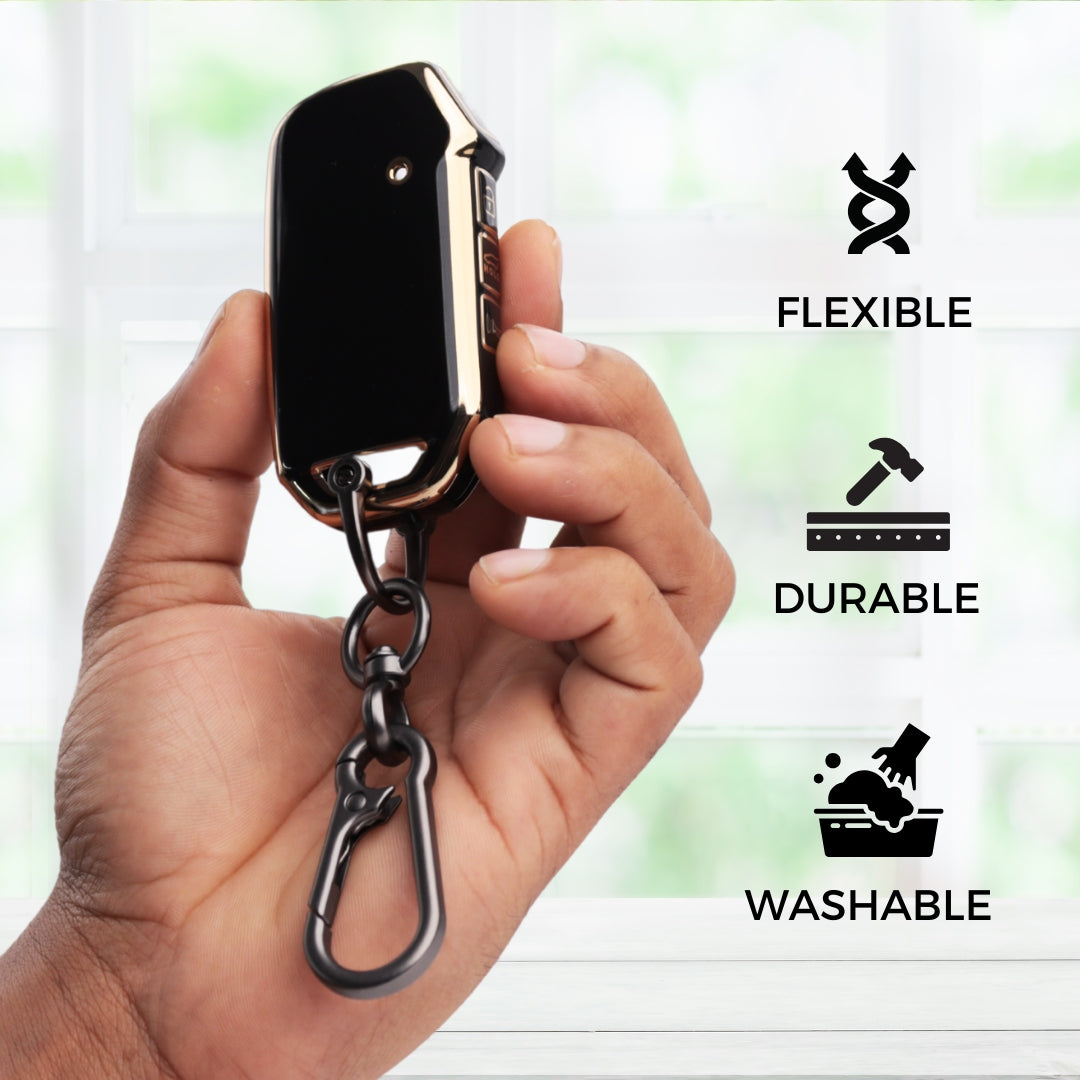Kia Gold Line TPU Key Cover with Keychain (Type 1)