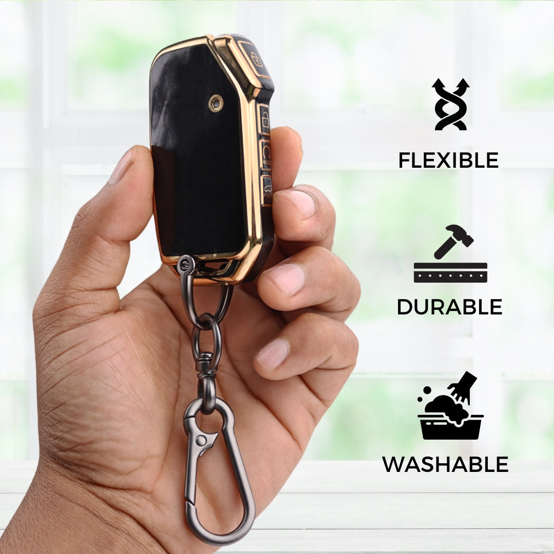 Kia Gold Line TPU Key Cover with Keychain