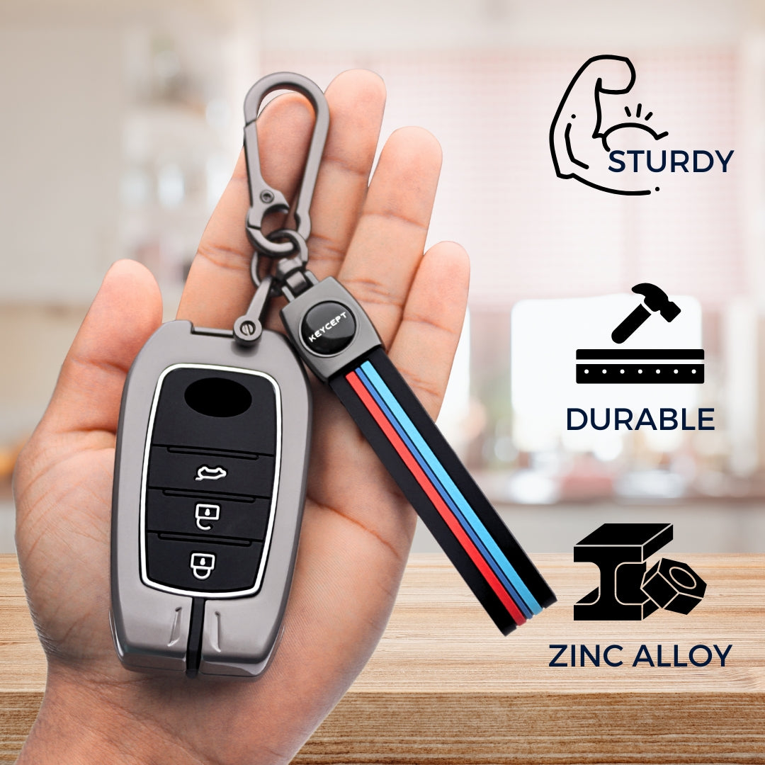 Toyota Metal Alloy Key Cover with Keychain (Type M2)