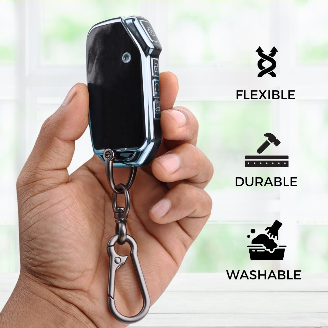 Kia Silver Line TPU Key Cover with Keychain