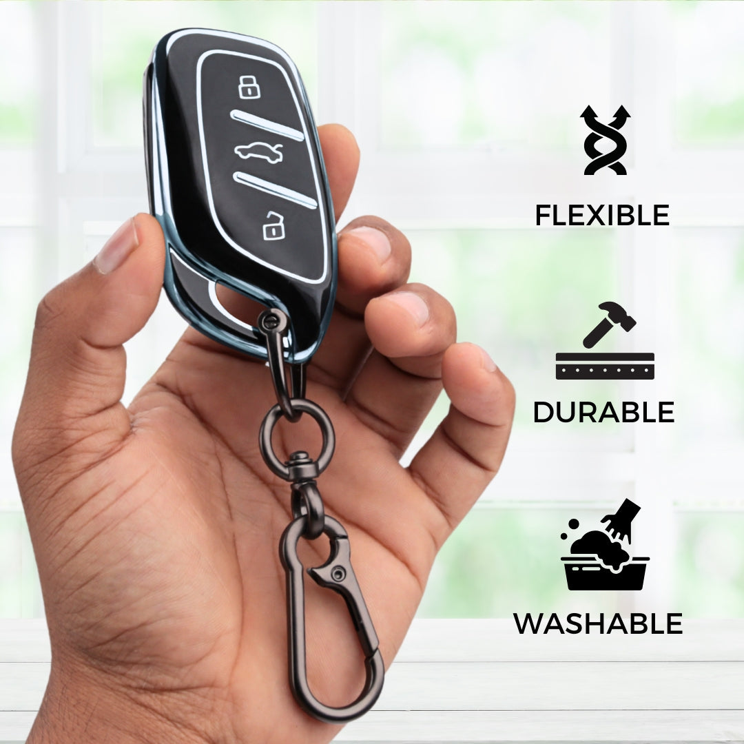 MG Silver Line TPU Key Cover with Keychain