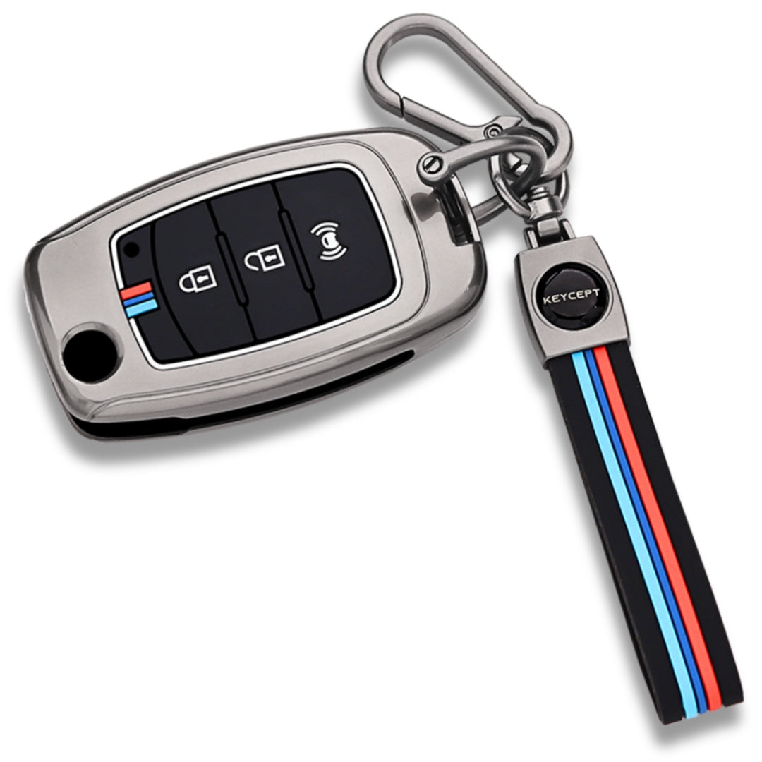 Mahindra Metal Alloy Key Cover with Keychain (Type M2)