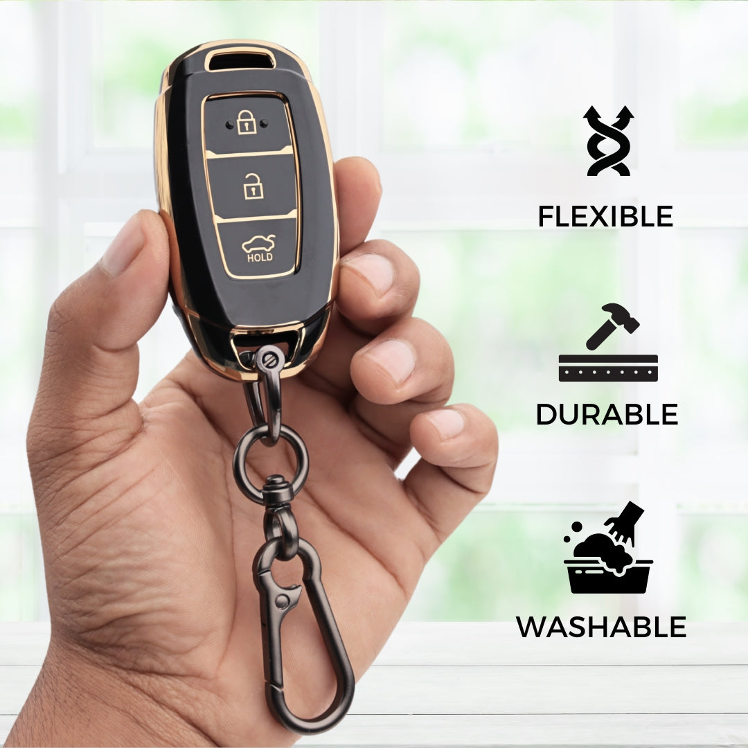 Hyundai Gold Line TPU Key Cover with Keychain
