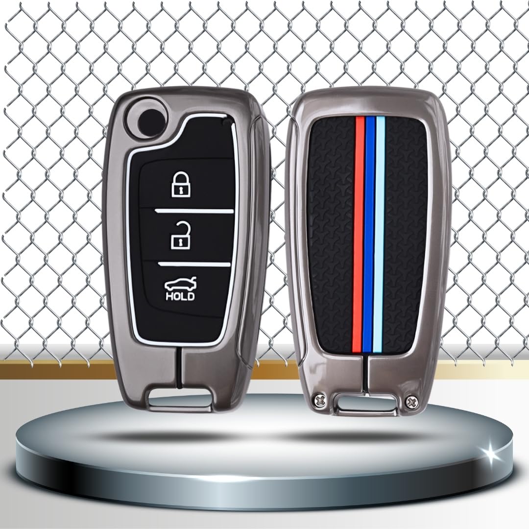 Hyundai Metal Key Cover with Keychain (Type M2).