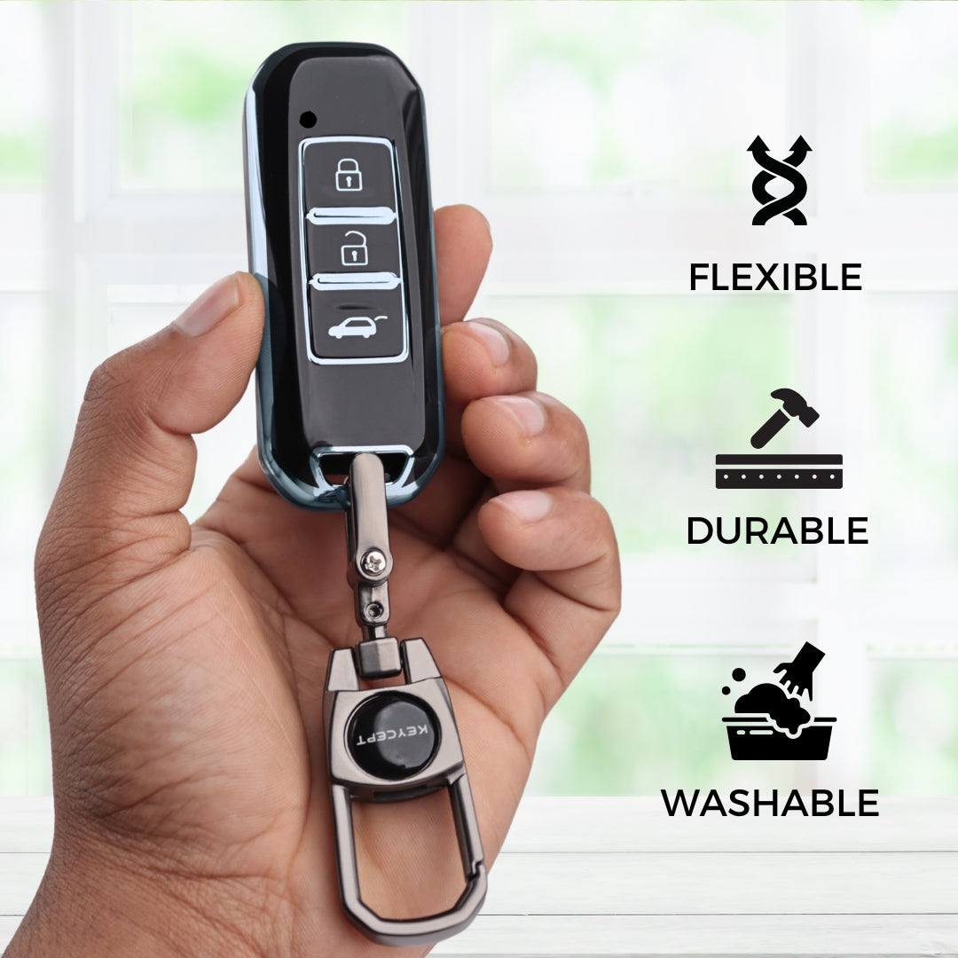 MG Silver Line TPU Key Cover with Keychain
