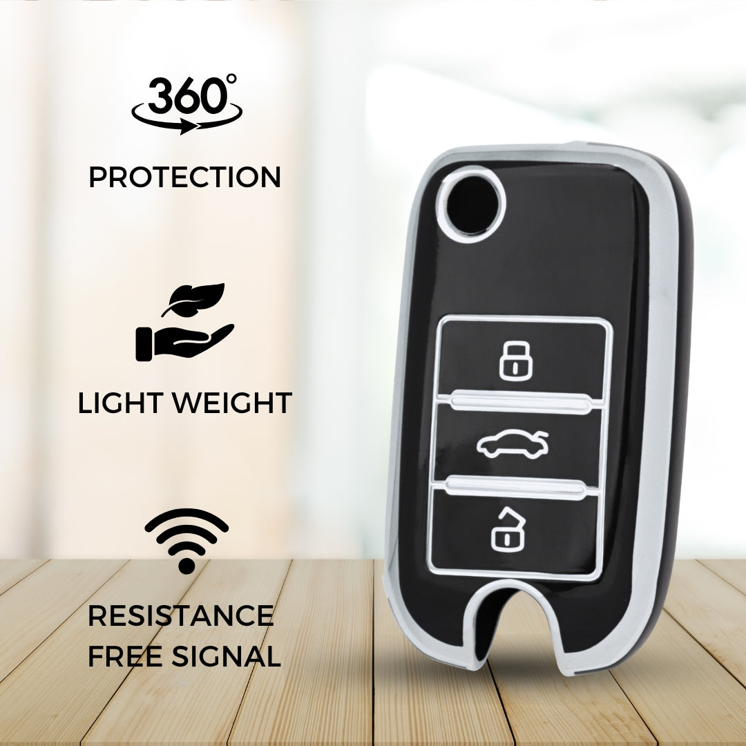 MG Silver Line TPU Key Cover with Keychain