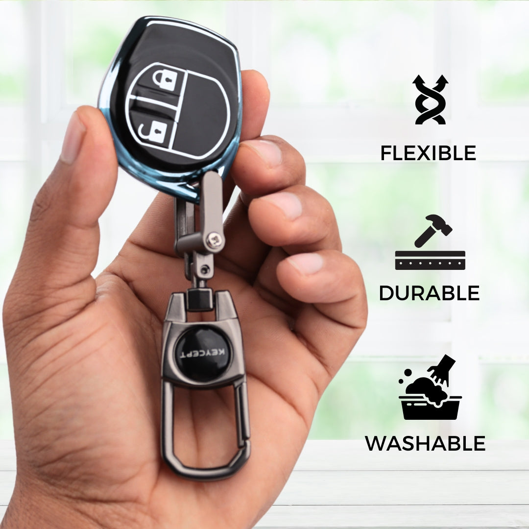 Suzuki Silver Line TPU Key Cover with Keychain