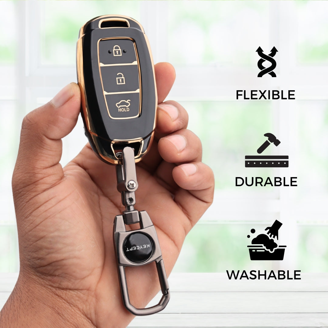 Hyundai Gold Line TPU Key Cover with Keychain (Type 2)