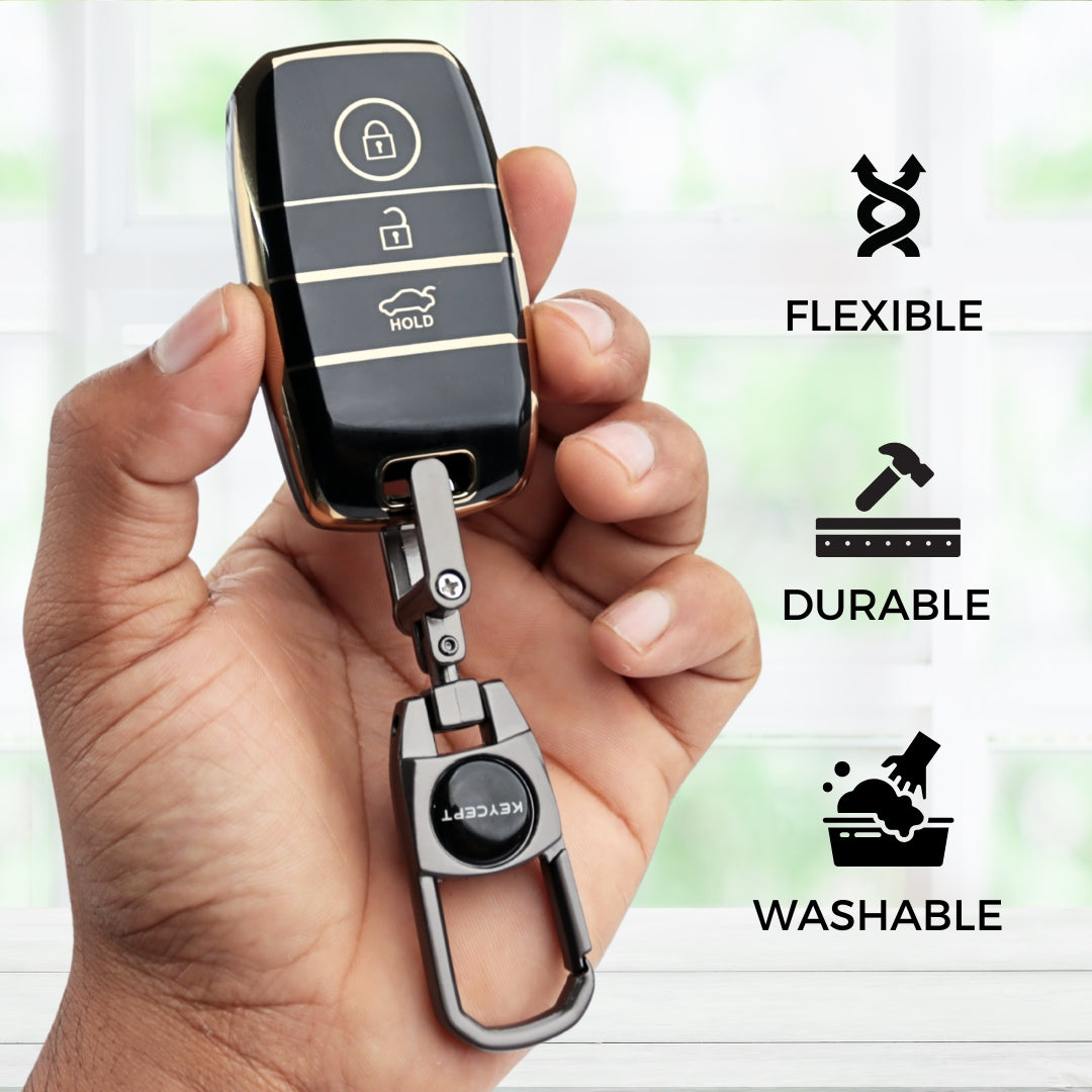 Kia Gold Line TPU Key Cover with Keychain (Type 2)
