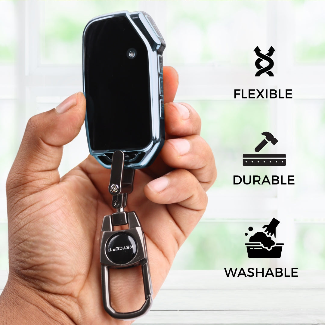 Kia Silver Line TPU Key Cover with Keychain