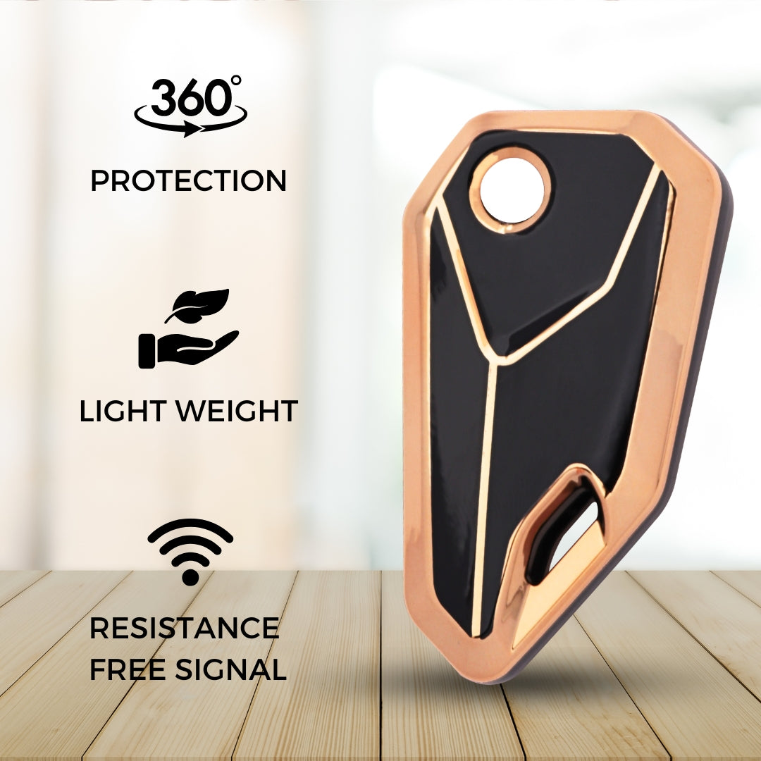Bike Gold Line TPU Key Cover with Keychain  (Type 2)