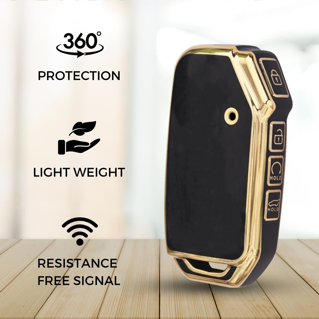 Kia Gold Line TPU Key Cover with Keychain