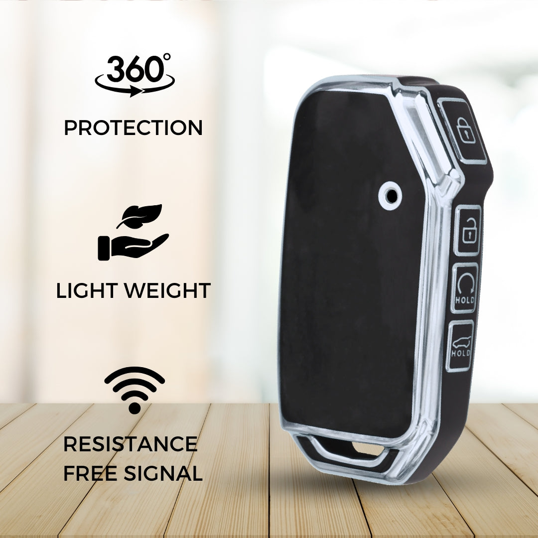 Kia Silver Line TPU Key Cover with Keychain