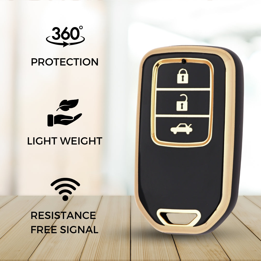 Honda Gold Line TPU Key Cover with Keychain