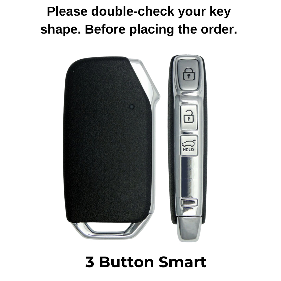 Kia TPU (Artificial) Leather Key Cover with Keychain. (Type 5)
