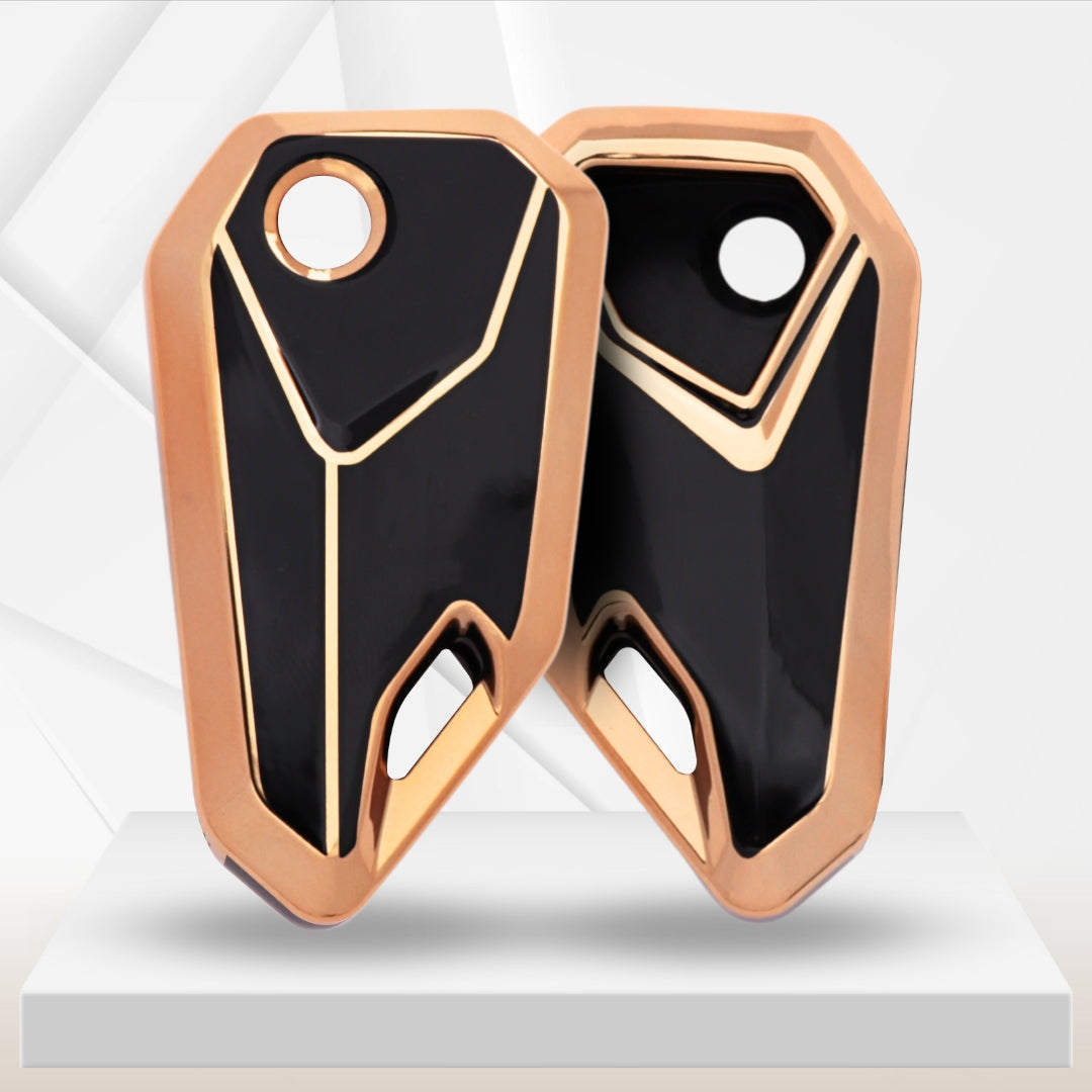 Bike Gold Line TPU Key Cover with Keychain  (Type 2)