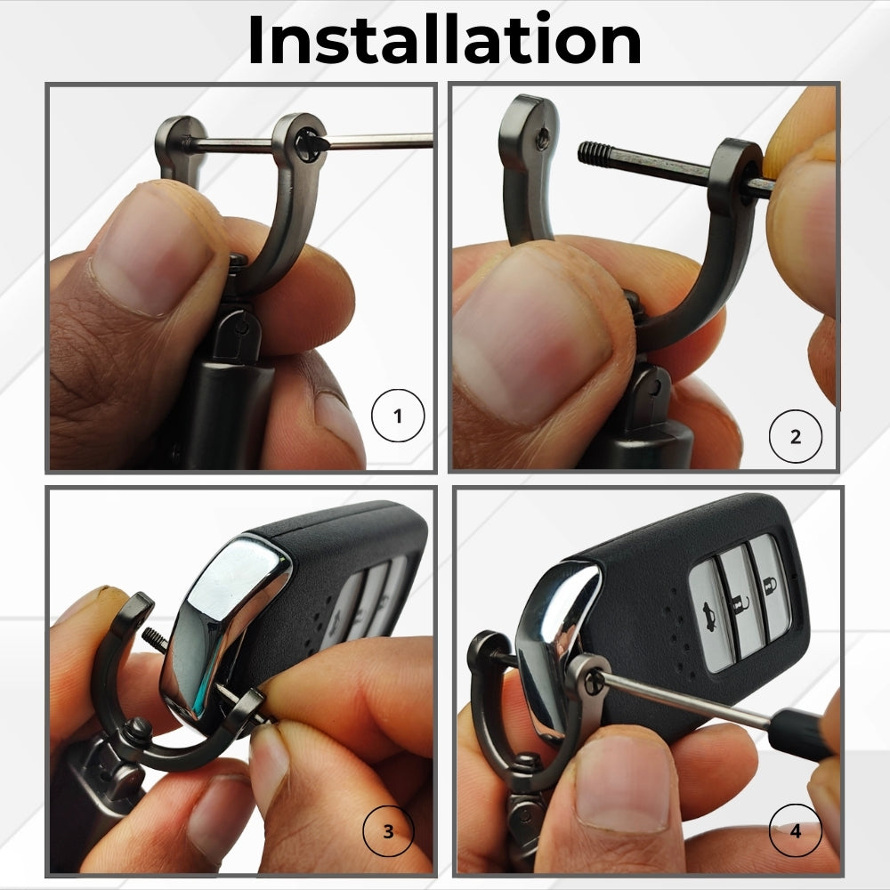 Nylon car Keychain & Universal Key Fob with 360 Degree Rotatable Design. (Type 7)