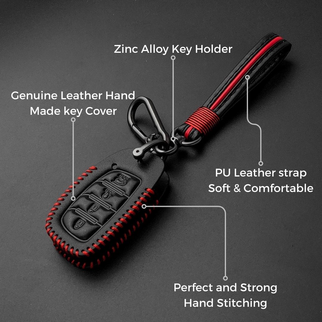 keycept leather key cover alcazar creta tucson 4 button smart shell case
