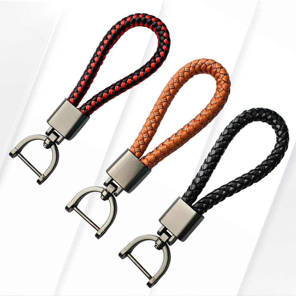 PU Rope Leather Thread with Zinc Alloy Key Holder. (Type 6)