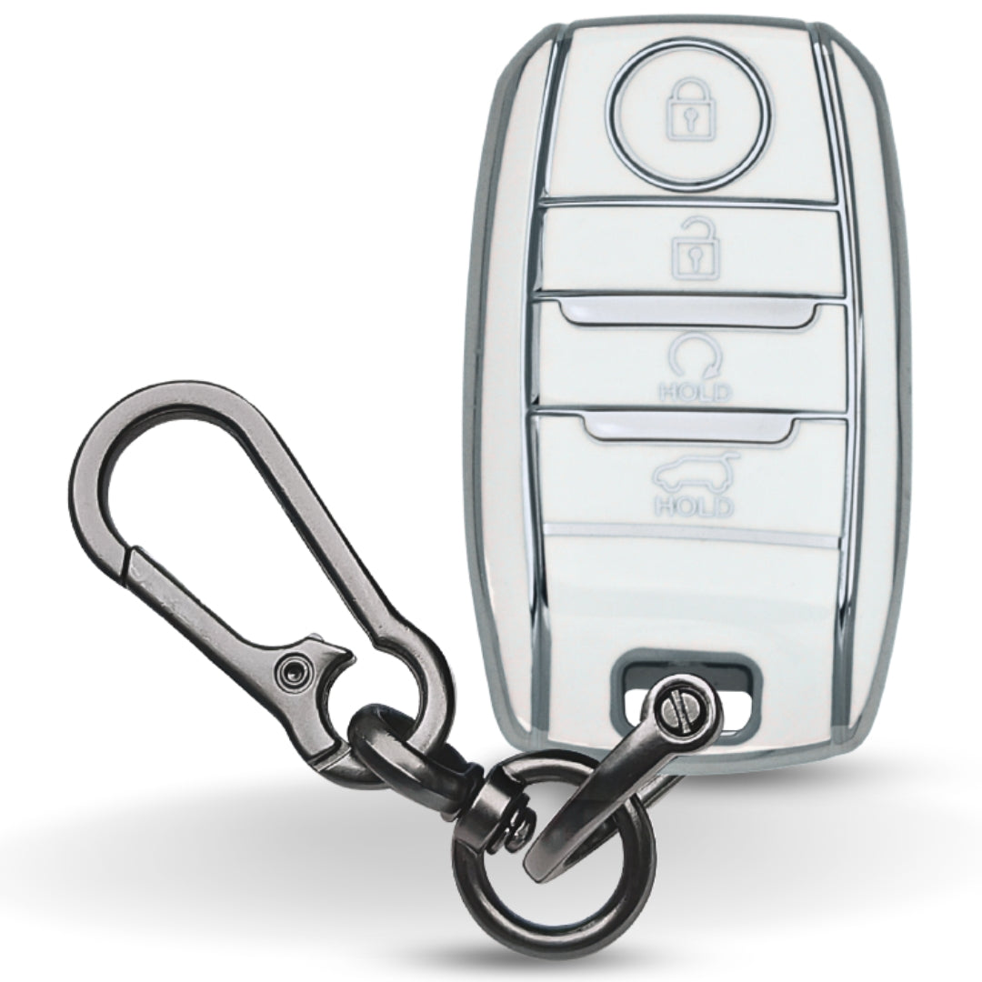 Kia Silver Line TPU Key Cover with Keychain