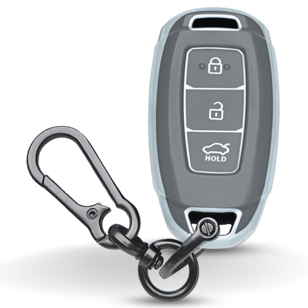 Hyundai Silver Line TPU Cover with Keychain