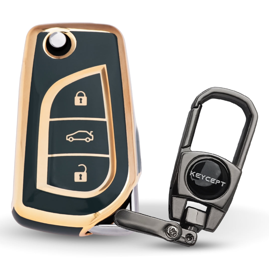 Toyota Gold Line TPU Key Cover with Keychain (Type 2)