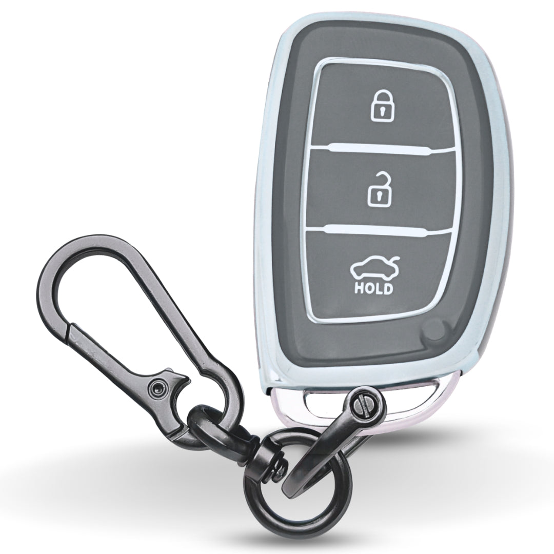 Hyundai Silver Line TPU Key Cover Keychain